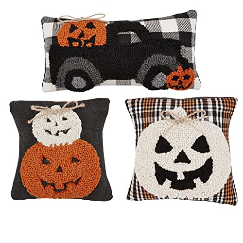 Mud Pie Halloween Mini Hook Pillow, Pumpkin