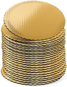 9" round gold scalloped cake board 10pcs