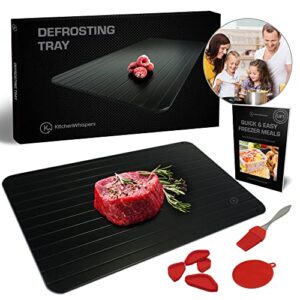 meat defroster tray; quick thaw defrosting tray for frozen meat, fruit & vegetables; large & fast defrosting tray for the whole family; thawing tray thaws frozen food in minutes; great kitchen gift