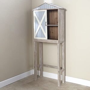 Rustic Barn Door Over The Toilet Storage Cabinet for The Bathroom