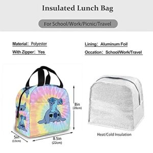 Jeinju Cartoon Lunch Box Portable Insulated Lunch Bag Multifunctional Zipper Tote Bag For Office Work Picnic