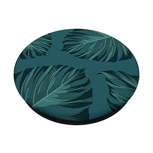 Tropical Botanical Monstera Leaves Summer Pattern - Green PopSockets PopGrip: Swappable Grip for Phones & Tablets