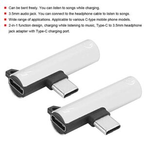 WNSC Type‑c Adapter, Audio Cable Charger USB C to Aux Audio 2Pcs 2 in 1 Headset Distributor USB Charger for Motorola for C‑Type Mobile Phone Models. for LeEco(Silver)