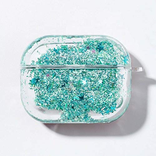 spycase Glitter Waterfall Case Compatible for AirPods Pro Protective Shockproof Portable Cover - Teal