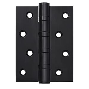 4 inch matt black door hinges，4”×3” stainless steel door hinge，hinge bearing diameter 0.6inch, thickness 0.12inch, single piece weight 0.65 pounds，3 pack