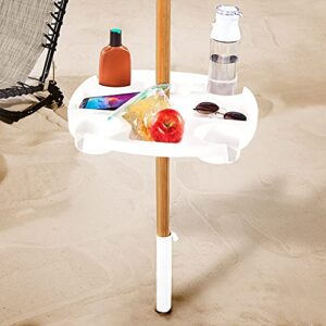 beach umbrella slide-on pole table tray - drink holder caddy