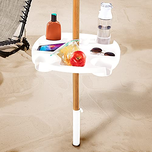 Beach Umbrella Slide-On Pole Table Tray - Drink Holder Caddy