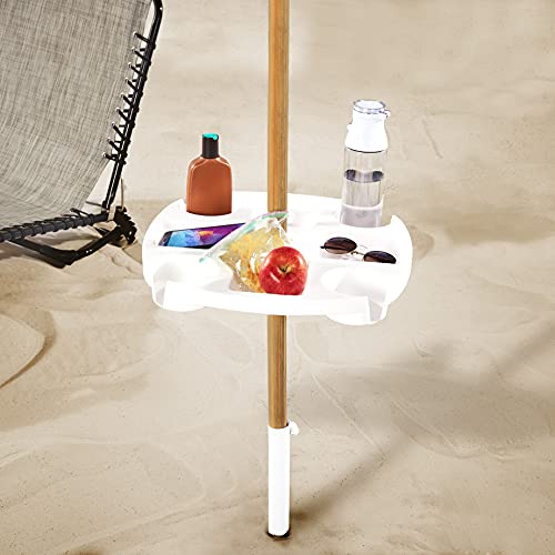 Beach Umbrella Slide-On Pole Table Tray - Drink Holder Caddy