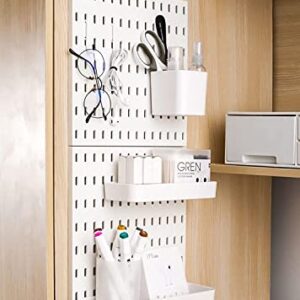 YOKEPO Pegboard Combination Kit with 2 Pegboards with 10 Accessories Modular Hanging for Wall Organizer, Crafts Organization, Ornaments Display, Nursery Storage, White | 22" x 11" Peg Boards for Wall