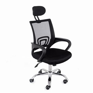 comfty mesh office chair with mid back and chrome base, 39.73”-40.91”, black