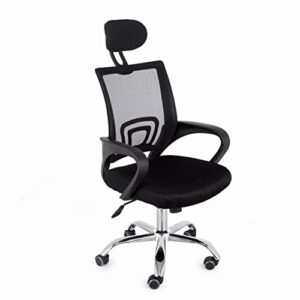 Comfty Mesh Office Chair with Mid Back and Chrome Base, 39.73”-40.91”, Black