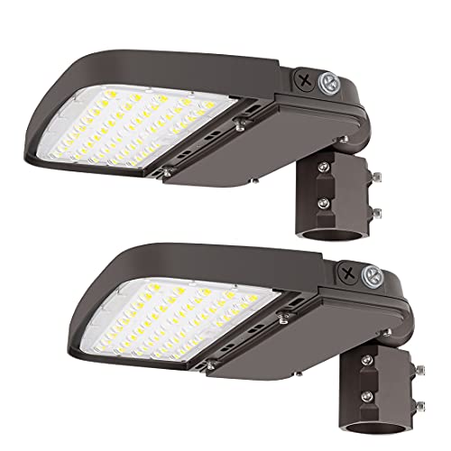 kadision (2 Pack) 150W LED Parking Lot Light with Dusk to Dawn Photocell, Dimmable Shoebox Lights with Slip Fitter, 130LM/W 5000K Daylight 100-277V, 75W/100W/150W Power Tunable, ETL Listed