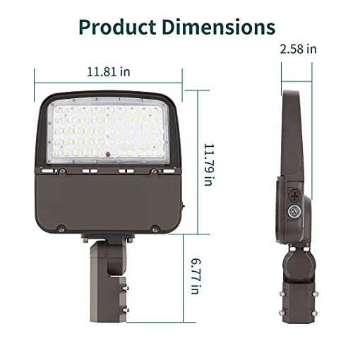 kadision (2 Pack) 150W LED Parking Lot Light with Dusk to Dawn Photocell, Dimmable Shoebox Lights with Slip Fitter, 130LM/W 5000K Daylight 100-277V, 75W/100W/150W Power Tunable, ETL Listed