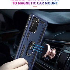 SKTGSLAMY for Samsung Galaxy A02S Phone Case,Galaxy A02S Case,with Screen Protector,[Military Grade] 16ft. Drop Tested Cover with Magnetic Kickstand Car Mount Protective Case for Samsung A02S, Blue