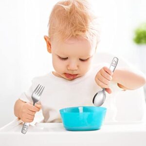 6 Pieces Toddler Utensils Kids Silverware Stainless Steel Toddler Forks and Spoons Set, Metal Children's Safe Flatware Kids Cutlery Set, 3 x Child Forks, 3 x Children Spoons