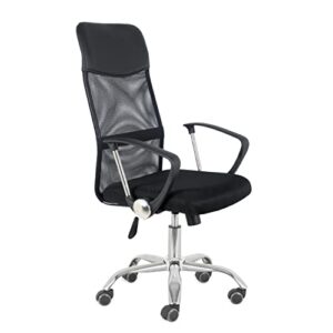 comfty executive leather & mesh office chair, black