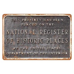 kensilo metal sign national register historic places vintage tin signs wall decoration retro art 8 x 12 inches
