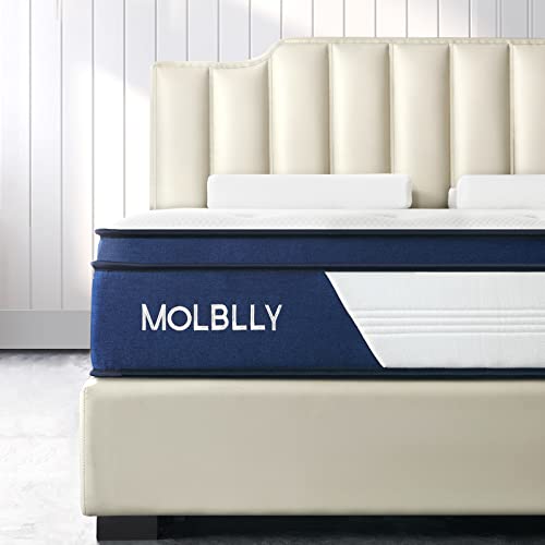 Molblly Full Mattress, 10 Inch Hybrid Mattress with Gel Memory Foam,Motion Isolation Individually Wrapped Pocket Coils Mattress,Pressure Relief,Back Pain Relief& Cooling Full Bed, Full Size Mattress