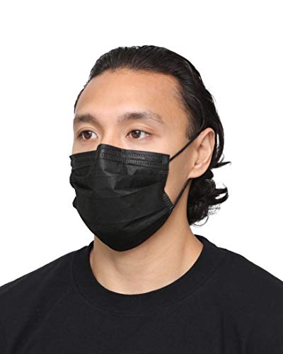 Cranberry USA S3160K S3+ Earloop Face Mask, 3-Ply, Disposable, Black (Pack of 50)