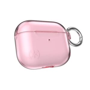 speck products presidio clear airpods case, icy pink