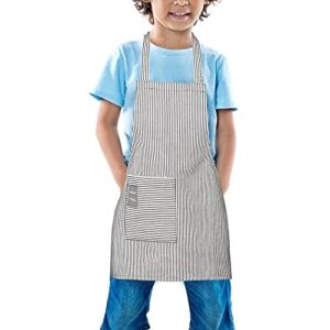 teddsnow daily kids apron, toddler cotton adjustable bib chef apron with pocket, for children age 2 to 5 years, boys girls