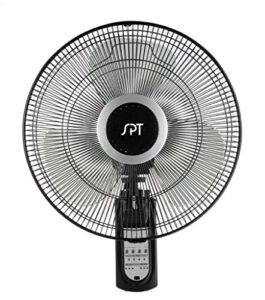 spt sf-16w81a: 16″ wall mount fan with remote control, black