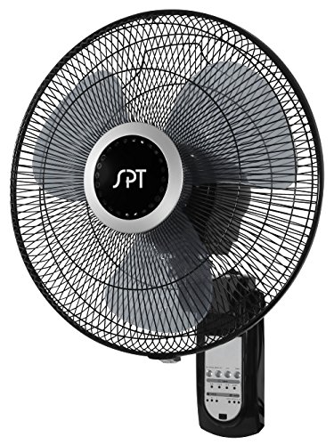 SPT SF-16W81A: 16″ Wall Mount Fan with Remote Control, black