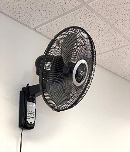 SPT SF-16W81A: 16″ Wall Mount Fan with Remote Control, black