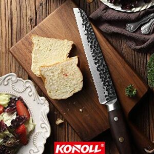 KONOLL Kitchen Knife Block Set Chef Knife Box Set Ultra Sharp Forged Knives Set, High Carbon Steel Kitchen Knife (Knife Box Set 5 Pcs)