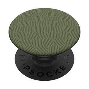 abstract geometric olive green military green lines popsockets swappable popgrip