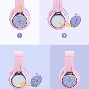 iClever TransNova Plate, 2 Pairs Replacement Headphones Plates Compatible with iClever TransNova Colorful RGB Light Bluetooth Headphones, Purple (Dancer & Star)