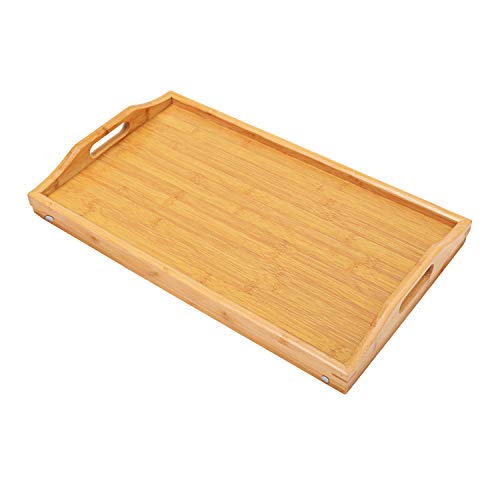 SANPON Bamboo Bed Tray for Eating Breakfast Trays for Bed Serving Trays with Handles Food in Bed Tray Large