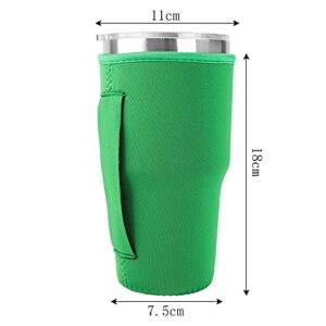 HaiMay 10 Pieces Reusable Iced Coffee Cup Sleeve Neoprene Insulated Sleeves Cup Cover Holder Tumbler Cup Drinks Sleeve Holder Idea for 30oz-32oz Cold Hot Beverages, Pure Colors Style