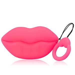 joyleop red lips case for airpods pro 2019/pro 2 gen 2022, luxury fun funny 3d women girls teen ladies cover, kawaii cool cute cartoon soft silicone character air pods skin cases for airpod pro