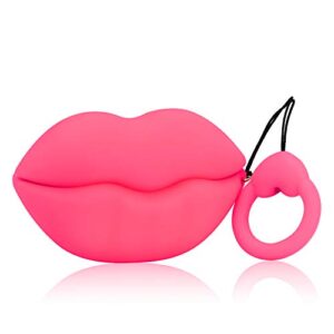 Joyleop Red Lips Case for Airpods Pro 2019/Pro 2 Gen 2022, Luxury Fun Funny 3D Women Girls Teen Ladies Cover, Kawaii Cool Cute Cartoon Soft Silicone Character Air pods Skin Cases for Airpod Pro