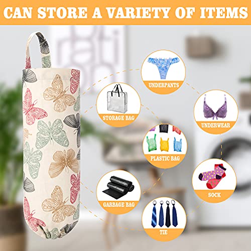 XCX Grocery Bags Holder and Dispenser for Plastic Bags, Holder for Plastic Grocery Bags, Canvas, 2 Pack, Butterfly