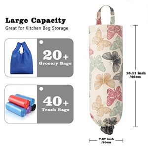 XCX Grocery Bags Holder and Dispenser for Plastic Bags, Holder for Plastic Grocery Bags, Canvas, 2 Pack, Butterfly