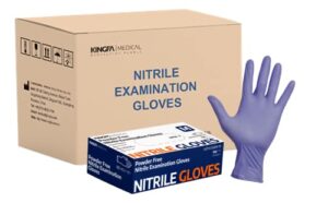 100% nitrile chemo-rated medical grade exam gloves - 510(k), latex and powder free, disposable, 4 mil thickness, textured fingers, indigo (1000, medium)