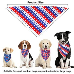 ADOGGYGO 4 Pack American Flag Dog Bandana Triangle Dog Scarf 4th of July Bandana for Small Medium Dogs Pets