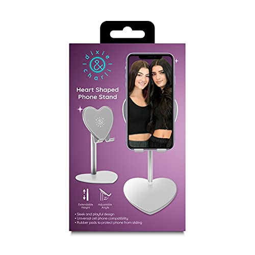 Dixie & Charli Universal Heart Shaped Phone Holder (Silver)