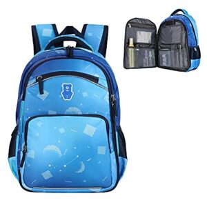 sarhlio kids backpack 15" for boys and girls the right size light weight 600 denier polyester water resistant school backpack for preschool kindergarten early elementary school navy blue(bpk15c)