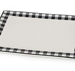 Boston International Ceramic Serving Platter, 10 x 8-Inches, Black & White Check