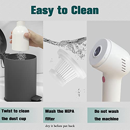 XTAUTO Portable Car Vacuum Cleaner Cordless, High Power Handheld Vacuum Cleaner for Car/Home/Office Detailing and Cleaning, Wet/Dry Use, 120W/8000Pa/4000mAh Rechargeable Li-ion Battery (White)