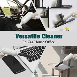 XTAUTO Portable Car Vacuum Cleaner Cordless, High Power Handheld Vacuum Cleaner for Car/Home/Office Detailing and Cleaning, Wet/Dry Use, 120W/8000Pa/4000mAh Rechargeable Li-ion Battery (White)