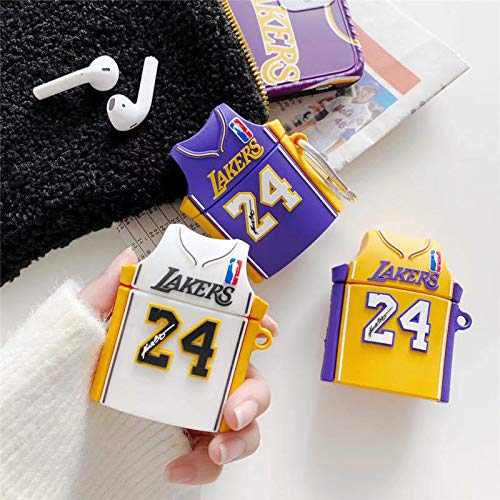 ZHAWK Silicone AirPods Case Cover | Compatible with AirPods 1&2 only | Purple Laker | Comes with a Unique Keychain | Wireless Charging airpod case | Shockproof