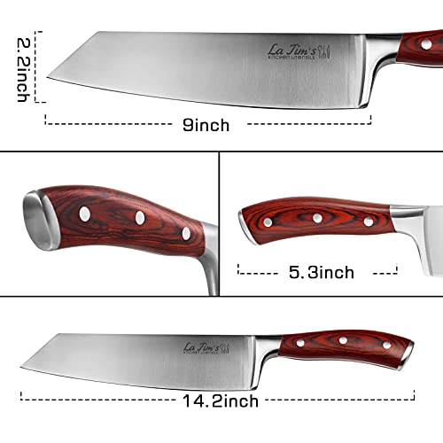 LaTim's Chef Knife 9 Inch Professional,Japanese Kitchen Cooking Knives with German High Carbon Stainless Steel 4116 and Ergonomic Handle