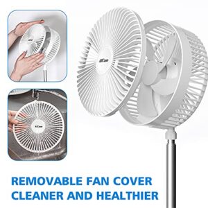 AICase Stand Fan,Clip Fan Folding Portable Telescopic Floor/USB Desk Fan with 1800mAh Rechargeable Battery, 3 Speeds Super Quiet Adjustable Height and Head Great for Office Home Outdoor Camping