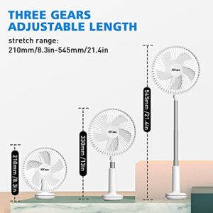 AICase Stand Fan,Clip Fan Folding Portable Telescopic Floor/USB Desk Fan with 1800mAh Rechargeable Battery, 3 Speeds Super Quiet Adjustable Height and Head Great for Office Home Outdoor Camping