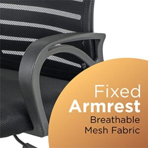 Comfty Mesh Office Chair with Mid Back and Chrome Base, 31.89”-35.04”, Black