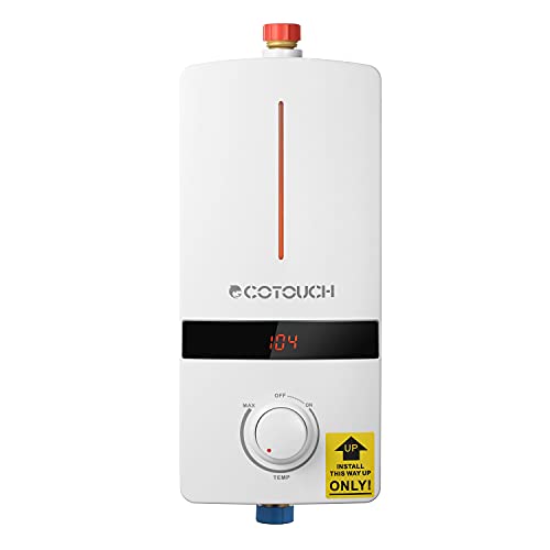 Tankless Water Heater Electric 5.5kW 240V, ECOTOUCH Smart Mini Water Heater Self-Modulating Instant Hot Water Heater For Sink, Point of Use Water Heater White